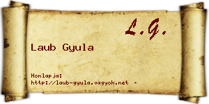 Laub Gyula névjegykártya