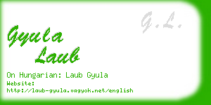 gyula laub business card